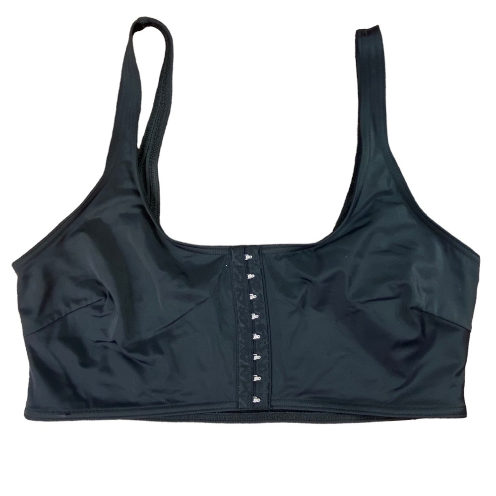 ASOS black eyelet hook sexy swim top